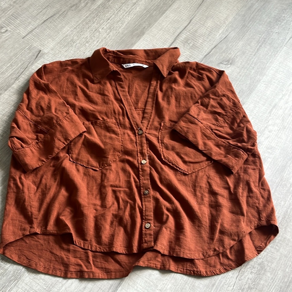 ✨Zara cropped top, in Terra Cotta ✨ - Picture 2 of 6